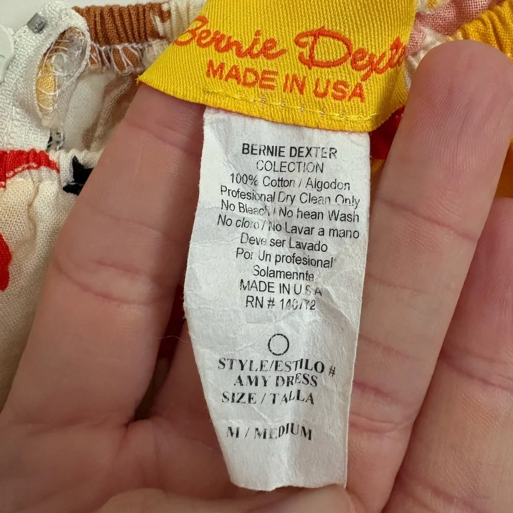 Bernie Dexter Amy dress in Texas BBQ print size medium yellow white - Picture 5 of 8